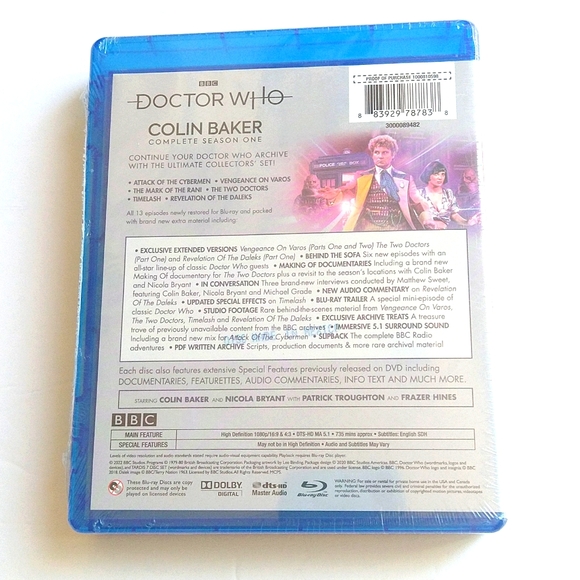 New Sealed Doctor Who Complete Season One 8 DVD Blu-Ray Set Colin Baker - Picture 2 of 3